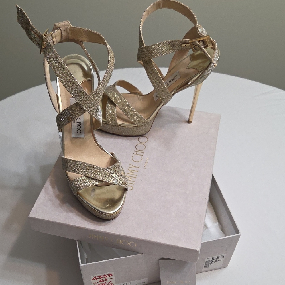 Jimmy Choo Glittering Gold Heels